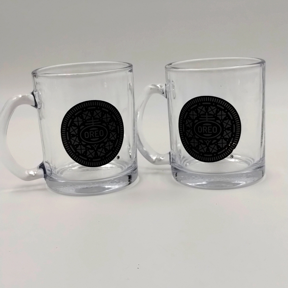 Oreo milk mugs glass set of 2